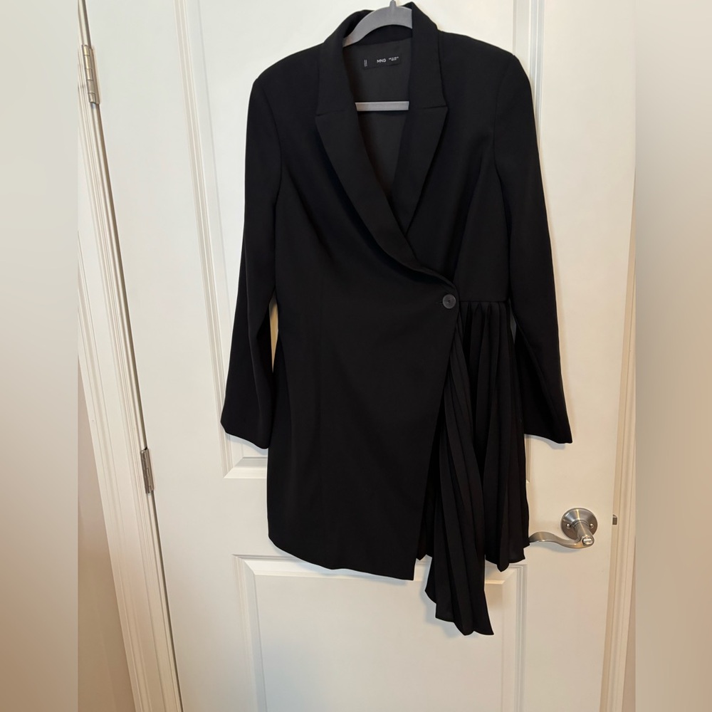 MNG Wrap Dress with Pleated Detal